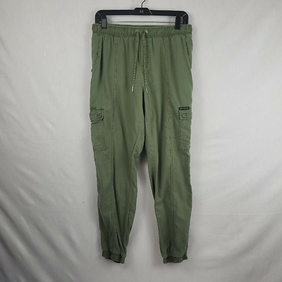 Calvin Klein Pants - Calvin Klien Womens Olive Drawstring Waist Pull On Cargo Pants Size Medium